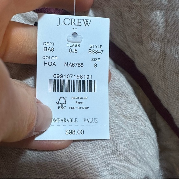 J crew heather oatmeal Quilted half-zip - Picture 5 of 5